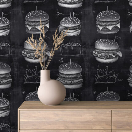 Burger house kreda stil tapeta
