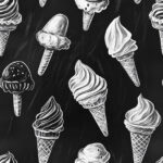 Ice cream kreda stil tapeta - Slika 2