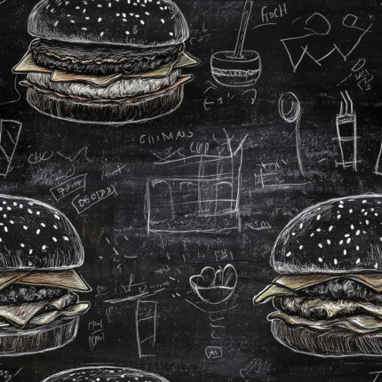 Urban burger kreda stil tapeta