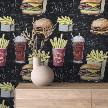 Urban fast food ilustracija tapeta