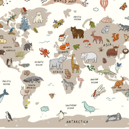 mapa sveta dečija tapeta